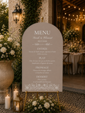 Grand panneau menu de mariage arche moka latte | Elya