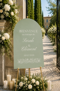 Willkommensschild Hochzeit Bogen grün | Elya