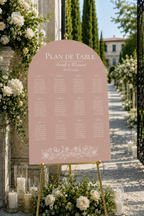 Plan de table mariage arche nude rosé | Elya