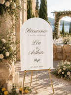 Panneau bienvenue mariage blanc casse | Dolce Vita