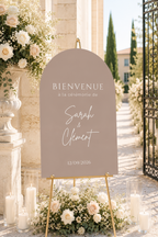 Panneau bienvenue mariage arche moka latte | Brittany