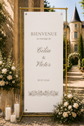 Bannière de bienvenue mariage personnalisée initiales | Elya