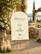 Panneau bienvenue mariage arche jaune | Dolce Vita