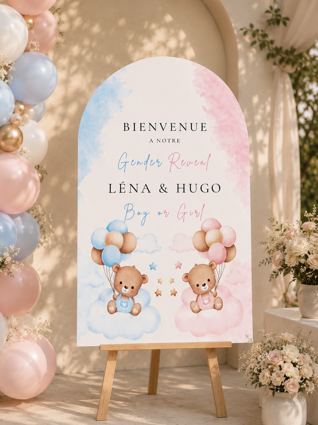 Panneau bienvenue personnalisé gender reveal  | fille ou garçon