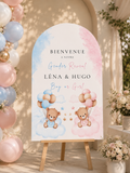 Panneau bienvenue personnalisé gender reveal  | fille ou garçon