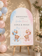 Panneau bienvenue personnalisé gender reveal  | fille ou garçon