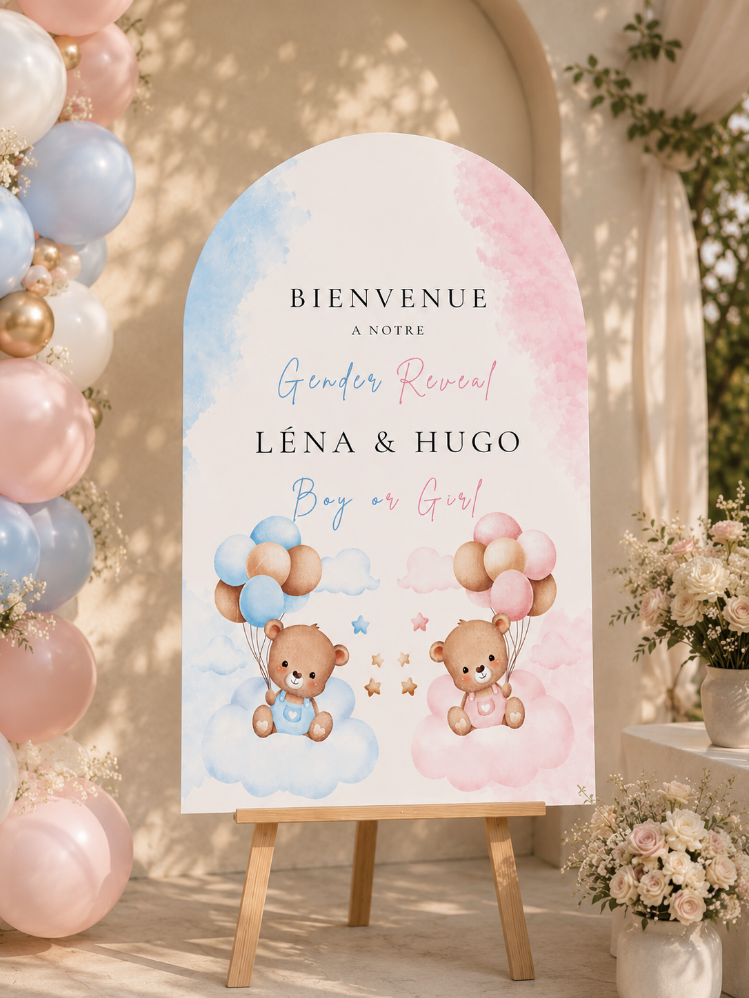 Panneau bienvenue personnalisé gender reveal  | fille ou garçon