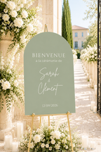 Panneau bienvenue mariage arche vert | Brittany