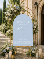 Panneau bienvenue bapteme arche bleu ciel | Ange