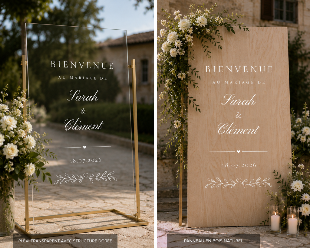 Sticker miroir bienvenue mariage personnalisé | Maison Elya