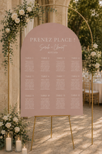 Plan de table mariage arche nude rosé | Brittany