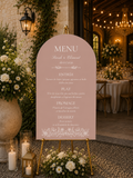 Grand panneau menu de mariage arche nude rosé | Elya