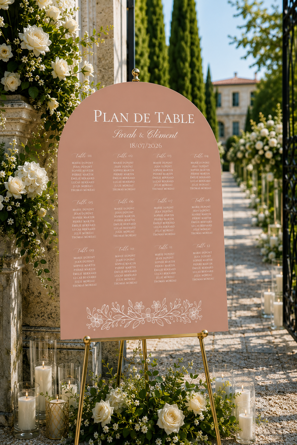 Plan de table mariage arche terracotta | Elya