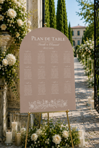 Plan de table mariage arche moka latte | Elya