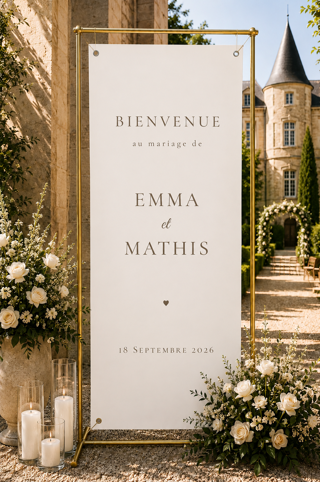 Bannière de bienvenue mariage personnalisée | Adèle
