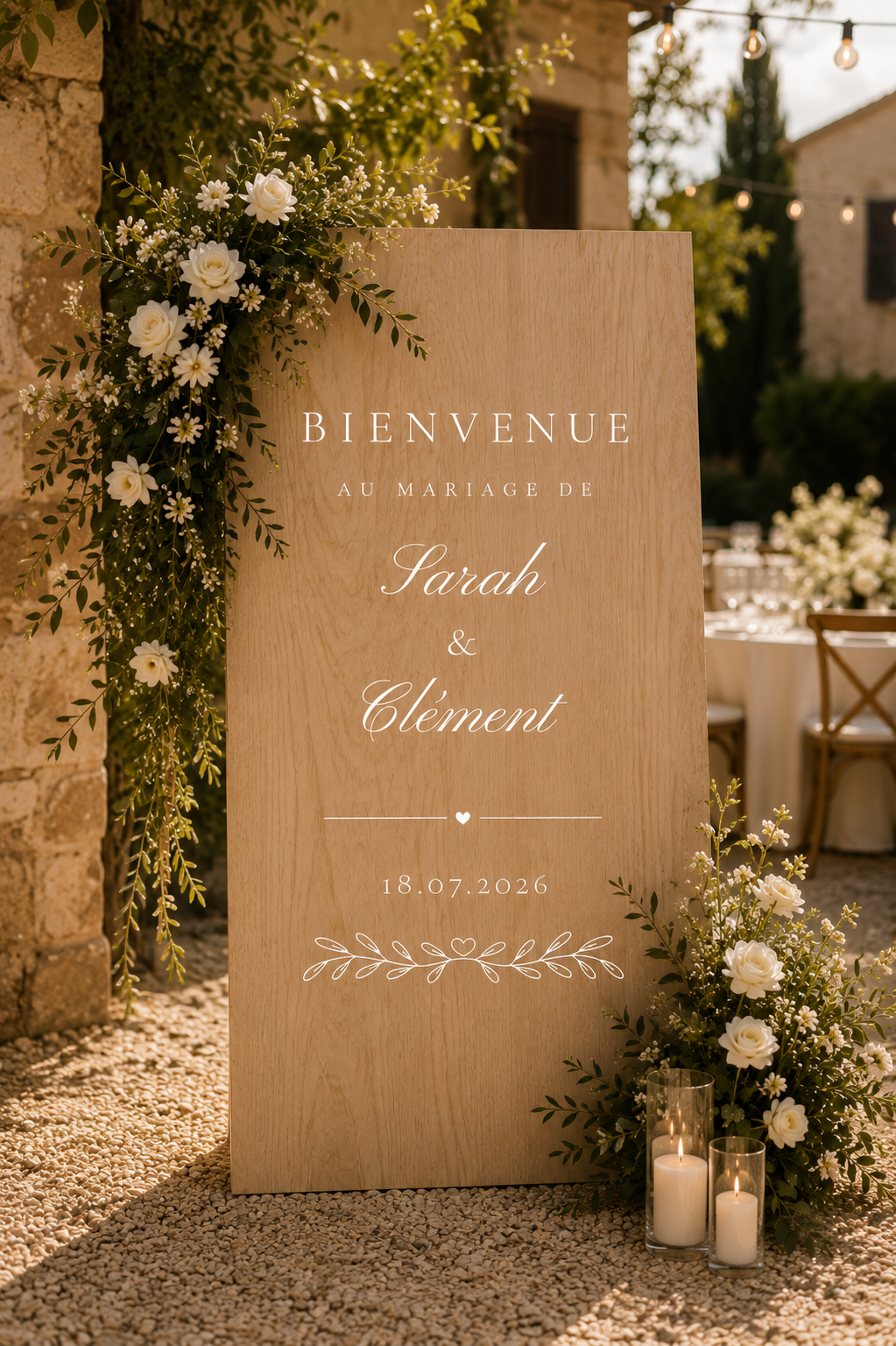 Sticker miroir bienvenue mariage personnalisé | Maison Elya