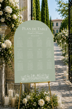 Plan de table mariage arche vert sauge | Elya